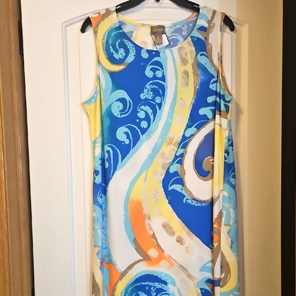 Chicos Colorful Sleeveless Dress Chicos Size 2
